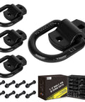 Heavy Duty Bolt On Forged D Ring Tie Down Anchors Tough As Nails With 12,000 Pound Break Strength Pack Of 4 Black with screws