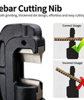 Heavy Duty 6 Ton Hydraulic Steel Bar Cutter For Cutting Rebar Up To 12 Mm showing rebar cutting nib with thickened die design.