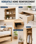 Beefy Heavy Duty L Shaped Furniture Bracket Set with 2 in 1 Locking Insert in cabinets, drawers, bed, and wardrobe