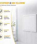 Heavy Duty Aluminum Flush Mount Access Panel shown embedded in a bathroom wall, featuring a waterproof design.