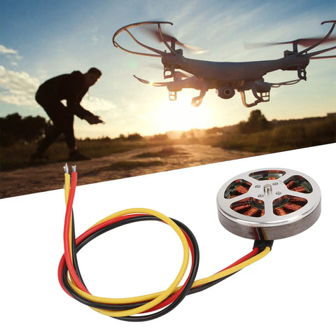360KV Brushless RC Drone Motor With High Torque Aluminum Alloy Housing 50x10mm Size Ideal For Multirotor Quadcopter next to drone in flight
