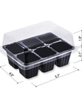 10 Pack Reusable Seed Starter Trays With Drain Holes Dome And Base Mini Greenhouse For Indoor Veggie Gardening 6 Cell Starter Kit Clear View Grow Box