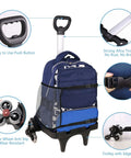 Foldable Backpack Trolley With Aluminum Alloy Frame Six Wheel Luggage Cart, stair climbing hand truck, PVC wheels and edge guard