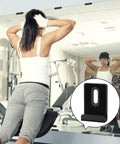 6 Piece Heavy Duty Metal Mirror Clips Set For Wall Mounting Powder Coated Rust Resistant J Brackets With Bulletproof Grip and Easy Zero Hassle Setup For Big Heavy Mirrors Matte Black attached to gym mirror.
