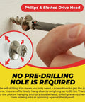 Double Headed Wall Screw Anchors And Picture Hooks Heavy Duty Bear Claw Hanger Screws Hold Up To 30 Lbs Ideal Drywall Fasteners