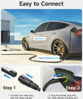 Tesla EV Charger Extension Cable 32A 21Feet NACS for Level 1 and 2 Charging with Model Y and Wall Connector