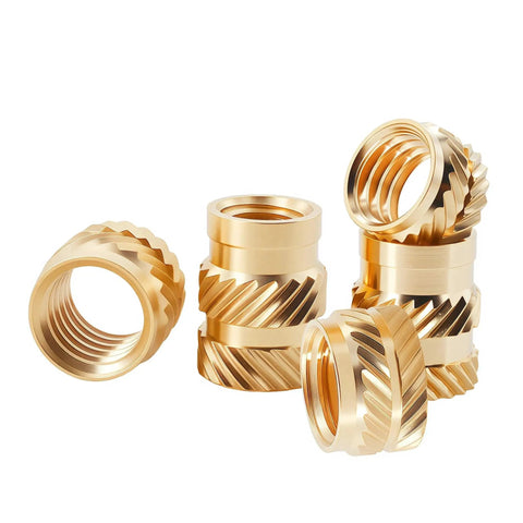 Top Tier Brass Heat Insert Nuts Kit M2 To M8 Double Twill Knurled Screws Assortment showing various sizes and textures.