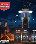 Bug Trap Lantern 2-In-1 Mosquito Trap And LED Camping Lantern hanging outdoors showcasing UV and LED light features