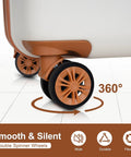 28 Inch Large Checked Luggage With Dual Spinner Wheels Lightweight PC Plus ABS Hardshell Case Scratch Resistant White Suitcase detail of 360-degree wheels