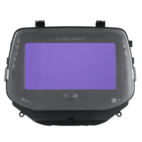 G5-03 E Welding Helmet With Grind Mode NC ADF For TIG MMA MIG MAG, front view of auto-darkening filter screen