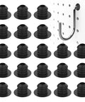 100 Pack Pegboard Hook Locks Stoppers for One Quarter Inch Peg Boards, Keep Hooks From Falling Off, Silicone Rubber Pegboard Accessories, Black