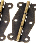 Antique Bronze Decorative Hinges For Wood Boxes And Jewelry Chests, Iron 51x24mm, 2 Pack Gift Wine Case Dollhouse Accessories