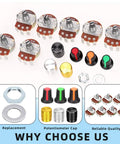 57 Piece WH138 Rotary Potentiometer Kit With B5K Through B1M Ohm Options, Knurled 3-Pin Linear Potentiometers, knobs, nuts, gaskets