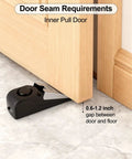 Door Stop Alarm 2 Pack With 120dB Siren Floor Wedge Door Stopper And Security Alarm Travel Friendly For Hotels Apartments And Home Use Anti Slip Mesh Bottom Inner Door Fit 0.6 To 1.2 Inch Black