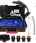 Dnepel Ultra High Pressure Steam Cleaner 3500W Instant Hot Dry Vapor 120C Commercial Grade tankless steam cleaning unit with attachments.