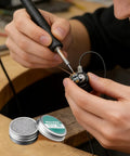 Pro Grade Soldering Iron Tip Cleaner Block For Metal Tips Flux Activator with abrasive grains in use on electronics