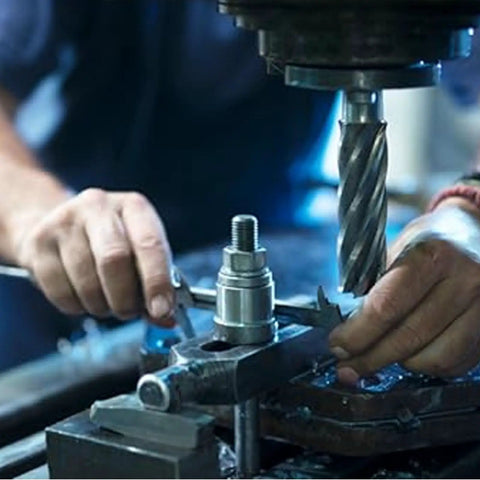 Mechanical work with tools, focusing on precision equipment handling, not directly related to Heavy Duty Straight Shape Cotter Pins Kit 410 Pieces Galvanized Steel Assortment For Trucks Tractors Trailers And More Replacement And Maintenance Hardware Pins For Construction Automotive And Machinery.
