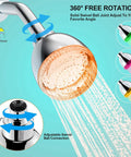 Lit LED Shower Head With Color Changing Lights, 7 Color Auto Cycle LED Shower Head, High Pressure Rain Shower Head For Bathroom