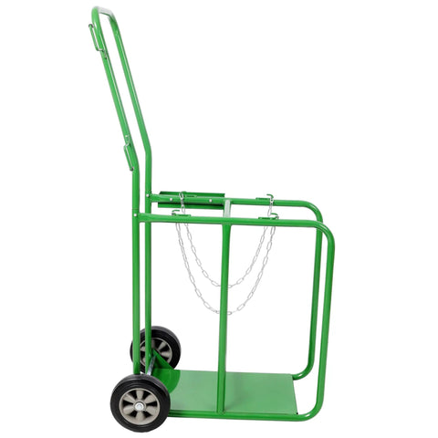 Built Like A Tank Cylinder Cart Welding Cylinder Hand Truck For Dual Oxygen Tank Hauling Made Simple With Eight Inch Solid Rubber Wheels That Roll Smooth And Carry Up To Four Forty Pounds Without Drama In Green