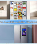 Open double-door refrigerator showing stocked shelves, highlighting Universal Refrigerator Start Relay And Overload Protector For 1 Quarter Inch Terminal Models, 110 To 120V Compressor Protection Device, Direct Replacement For GE Hotpoint Profile Fridges, No Brainer Install And Solid Cooling Saver.