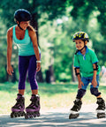 Woman and child enjoying Adjustable Inline Skates For Teens And Adults With Light Up Wheels No Batteries Needed Easy Grow Fit outdoor
