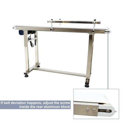 Beefy Stainless Steel PVC Flat Belt Conveyor With Adjustable Speed And Double Guardrails For Industrial Transport, side view