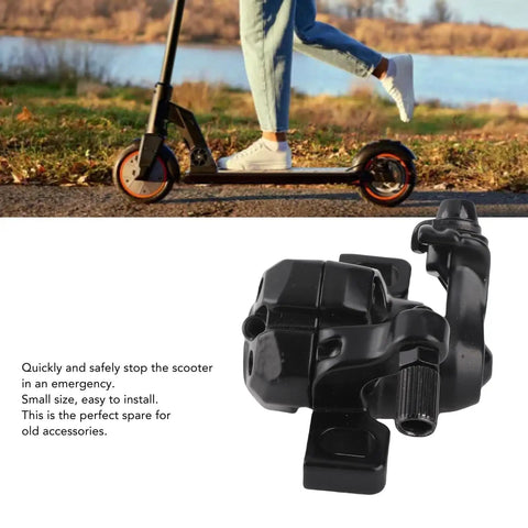 Electric Scooter Rear Disc Brake Caliper Replacement Aluminum Alloy Caliper For Smooth Braking System Durable Easy Install High Performance Caliper For Quick Replacement And Reliable Stopping In Any Ride with small and sturdy black design