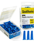 Plastic Wall Conical Anchors For Drywall Hollow Walls And Concrete Brick Or Masonry In 1 Inch Size, Pack Of 50, in open box