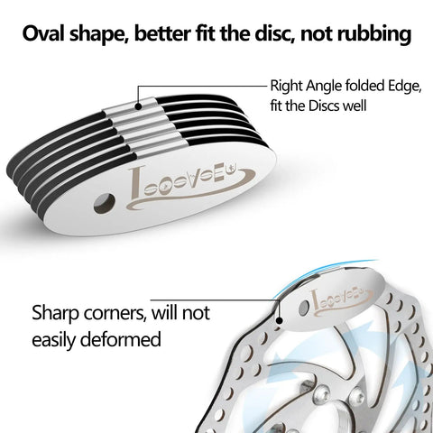 MTB Disc Brake Pad Alignment Tool for Easy Rotor Gap Adjustments with oval shape and right angle folded edge design