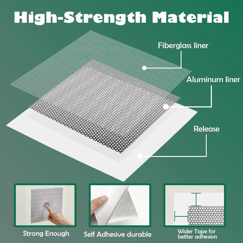 DIY Drywall Patch Kit With Self Adhesive Aluminum Mesh Patches In 4 6 8 Inch Sizes For Holes In Walls And Ceilings Ten Pack Includes Scraper And Sandpaper For Plaster And Drywall Repair