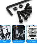 405 Piece M3 Screw Assortment Kit Loaded With Hex Socket Head Cap Screws Nuts And Washers Premium Metric Machine Bolt Set black bolts and nuts arranged with an Allen wrench.