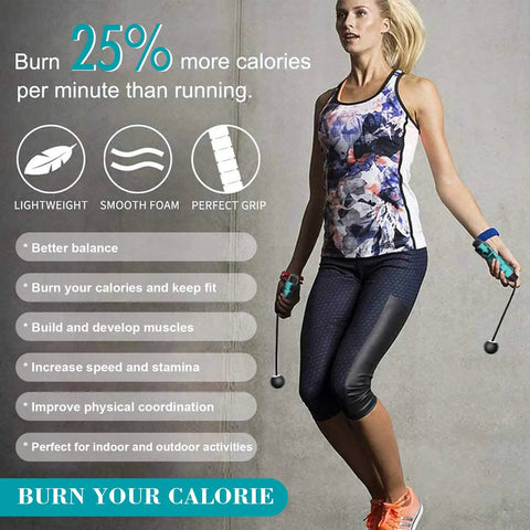 Woman using Weighted Cordless Jump Rope For Fitness No Tangle Ropeless Rope For Crossfit Boxing MMA WOD Training High Speed Skipping