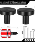 Knockout Matte Black Bifold Closet Door Knobs Featuring Round Cabinet Pulls Durable Aluminum Alloy Build Complete Install Pack dimensions display