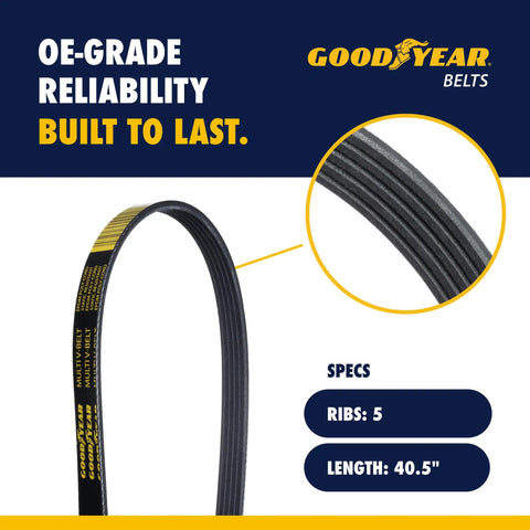 5 Rib Forty Point Five Inch Serpentine Belt EPDM For Buick LaCrosse Regal Verano Captiva Cobalt Classic And Chevy Ford zoom view