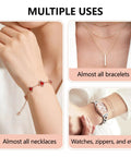 Multiple uses of Two Pack Bracelet Helper Tool Set For Easy Self Fitting Jewelry Clasps Zippers And Crafts Quick Secure Fasteners For Bracelets Watches And Necklaces shown in illustration.