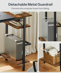 Compact Computer Desk With Built In Charging Station And USB Ports Modern Home Office Writing Desk with shelves for PC tower