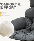 Gray cushion of Egg Chair With Stand For Indoor And Outdoor Use, Hanging Rattan Wicker Swing Chair With Cushion, 300 Lb Weight Capacity.