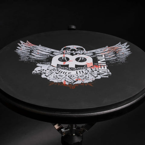 12 Inch Silicone Drum Practice Pad With Medium Rebound And Quiet Volume For Speed Power And Precision Life Like Rebound With Major Noise Reduction Classic Logo 2 Year Warranty on snare stand