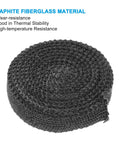 PATIKIL wood stove gasket, flat graphite fiberglass seal rope, black, 1in x 1/8in x 73in