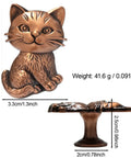 Hella Adorable 3D Sitting Cat Cabinet Knobs Four Pack, vintage metal drawer pulls, 5cm, solid zinc, charming design for cabinetry upgrades.