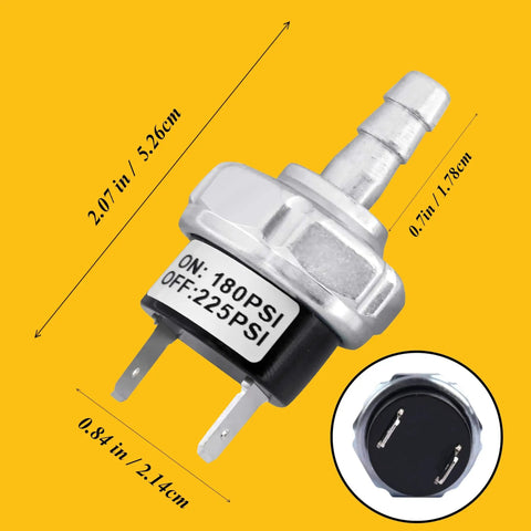 Air Compressor Pressure Switch Replacement That Fits D55146 Type 8 4.5 Gallon, up to 225 PSI AB9063290 front view