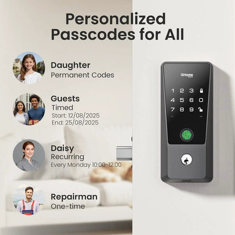 Smart Wifi Door Lock With Five In One Fingerprint Keyless Entry And Easy Peasy Remote App Control For Front Door Security Featuring Real Time Alerts And Custom Guest Codes For Solid Kick Back Home Protection