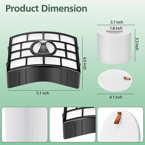 Replacement Filters For Rotator Powered Lift Away Vacuum NV752 AZ1002 And Compatible Models product dimensions