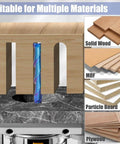 Yakamoz 1/4 in shank upcut spiral carbide router bit, 2 in cutting length, 2-flute for wood mortises