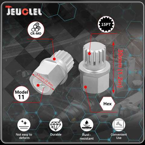 BMW Compatible 21 Piece Wheel Lock Nut Key Kit All In One Socket Tool Set showcasing 17mm and 30mm sockets