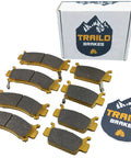 Traild ceramic brake pads set, 8 pads, for Honda Pioneer 1000 series (2016-2026); front & rear, gold backing plates