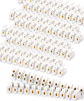 10 Piece White Terminal Blocks With 12 Position Dual Row Screw Terminals For Easy Wire Connection 4 Mm2 Wire Gauge 20 Amp 380V Durable Flame Retardant Plastic Shell Great For DIY Electronics And Electrical Projects
