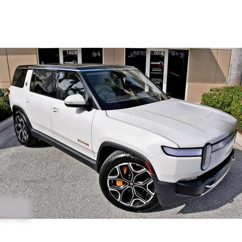 Premium Aluminum Roof Rack Cross Bars For Rivian R1S Vehicles 2022 To 2025 Featuring Locking Keys Heavy Duty Build No Sweat Installation Great For Hauling Camping Gear Weekending Trips