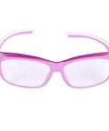 Purple 0.75mm Pb Lead X Ray Safety Glasses With Anti Reflective Fog Free Lenses, Nylon Frame, Comfortable Cotton Retention Strap, Protective Carry Case, Boosted Clarity For Medical Procedures shown from the front