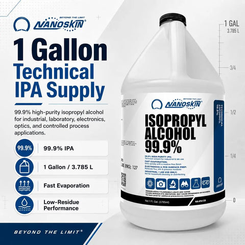 Isopropyl Alcohol 99.9 Percent IPA Pro Grade Industrial 1 Gallon Fast Evaporating Low Residue Solvent For Lab Use Cleaning Degreasing And Electronic Parts Maintenance 1-gallon bottle